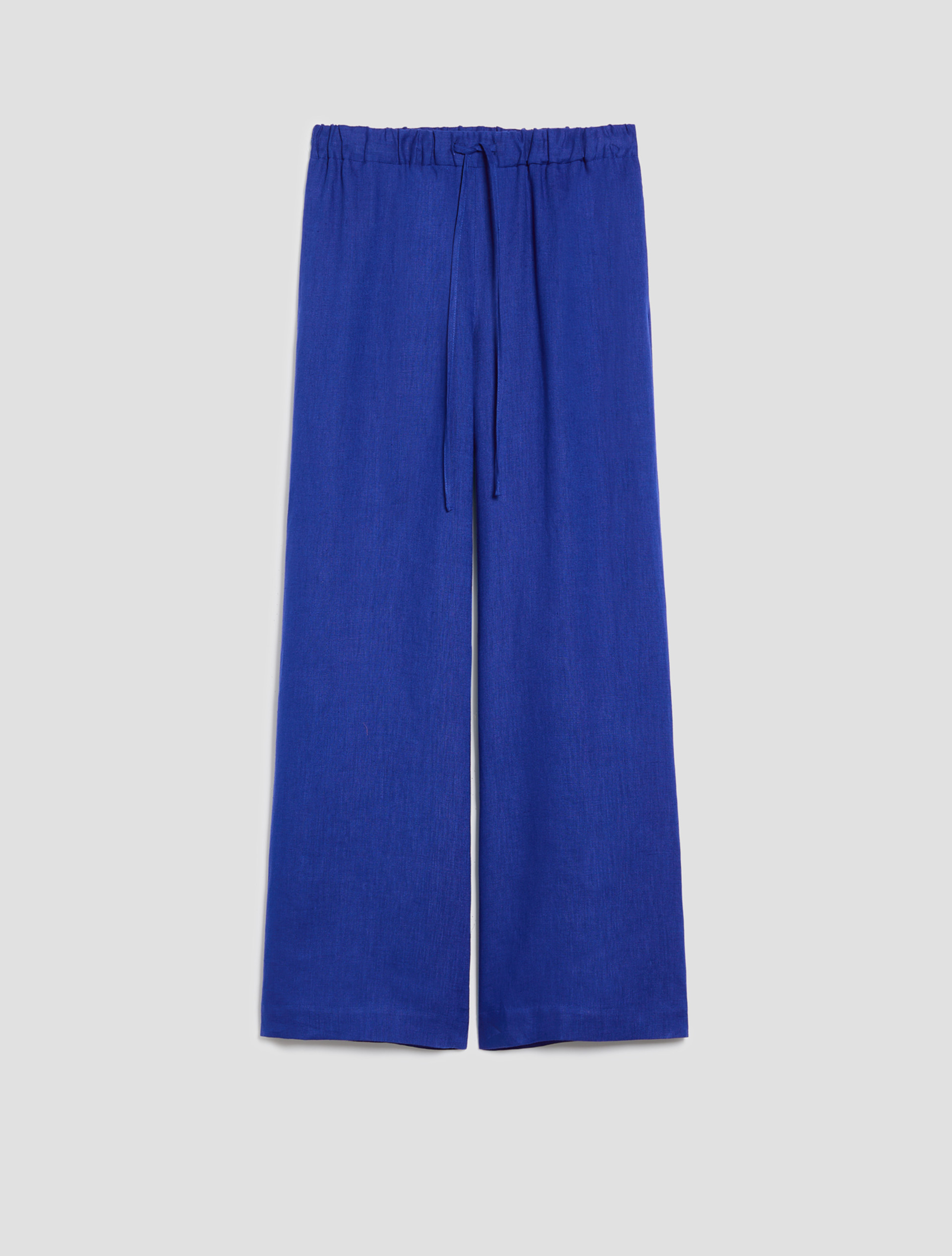 Wide-fit pure linen trousers - ELECTRIC BLUE - pennyblack