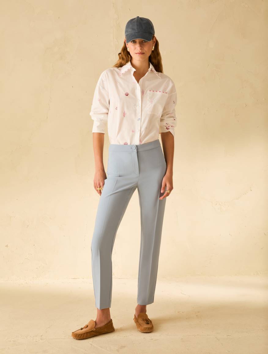 Skinny cady trousers - LIGHT BLUE - Pennyblack