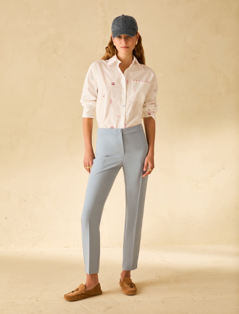 Skinny cady trousers - LIGHT BLUE - pennyblack