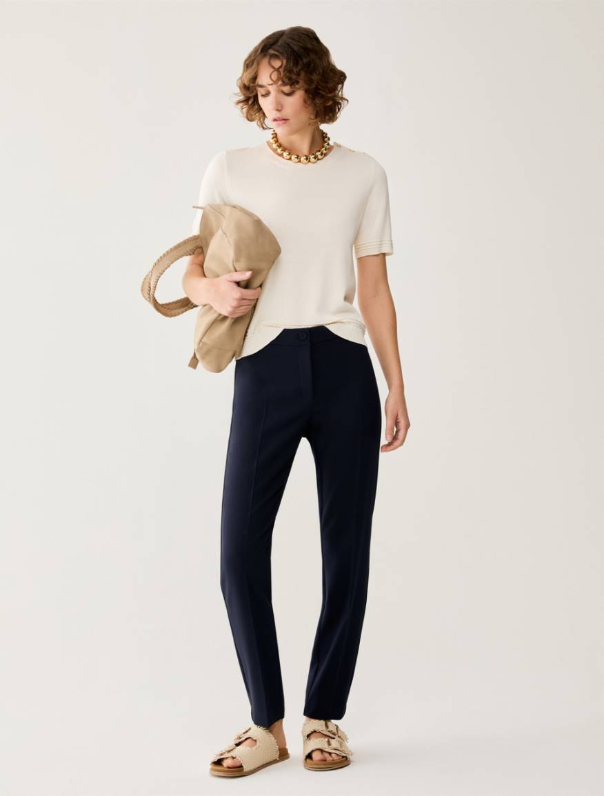 Skinny cady trousers - NAVY - Pennyblack