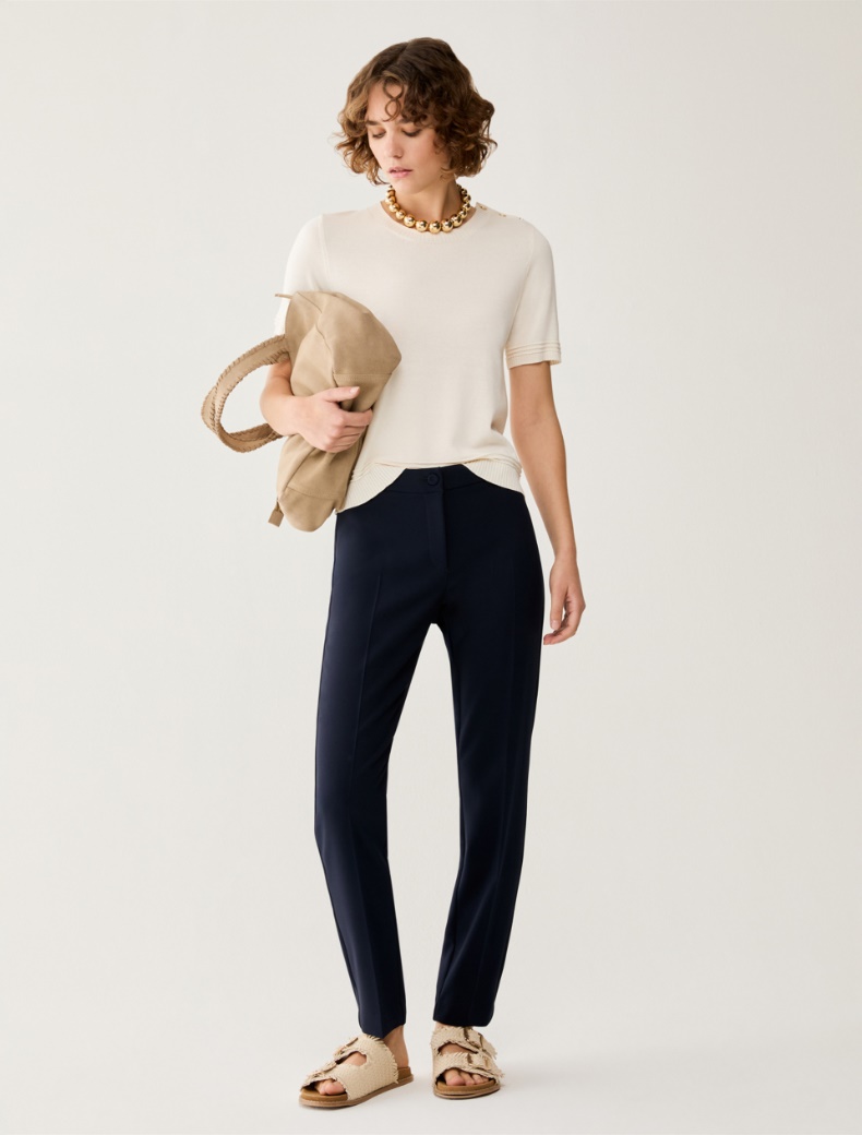 Skinny cady trousers - NAVY - pennyblack