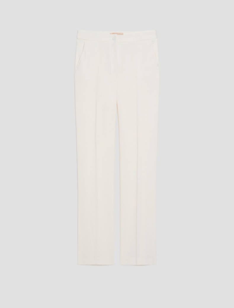 Straight-leg cady trousers - IVORY - pennyblack