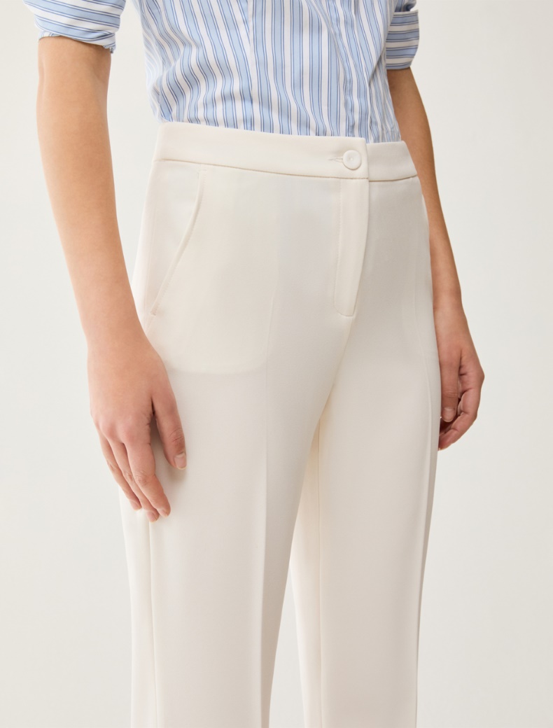 Straight-leg cady trousers - IVORY - pennyblack