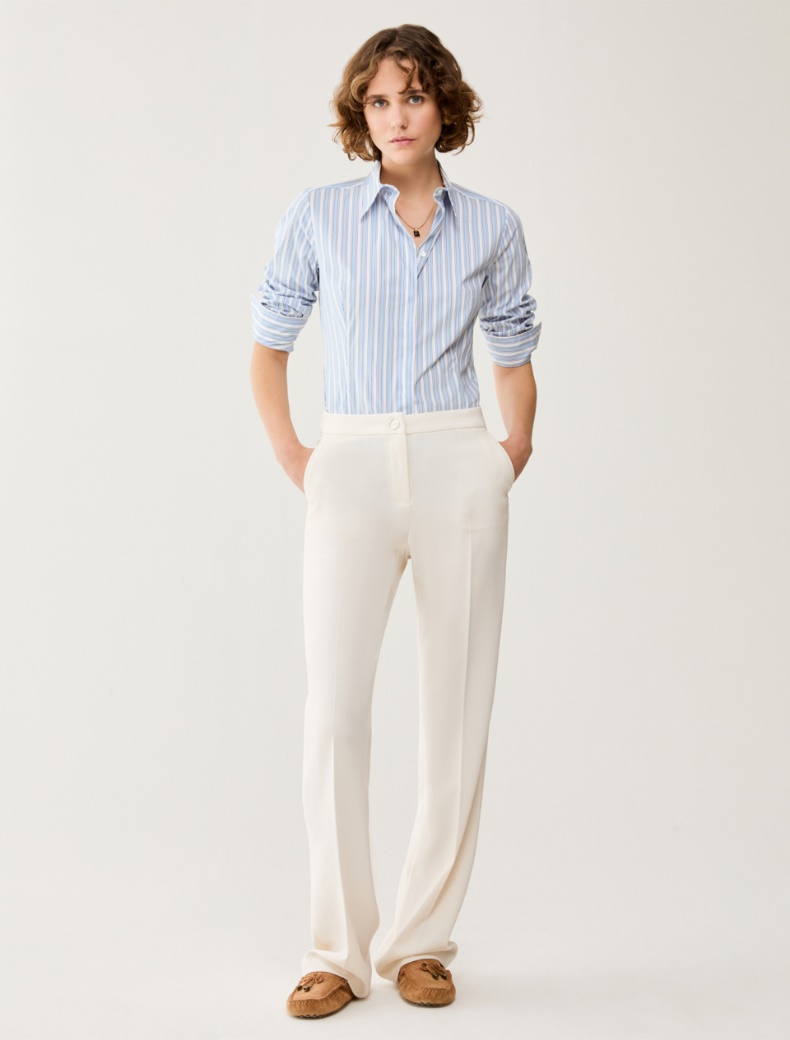 Straight-leg cady trousers - IVORY - pennyblack