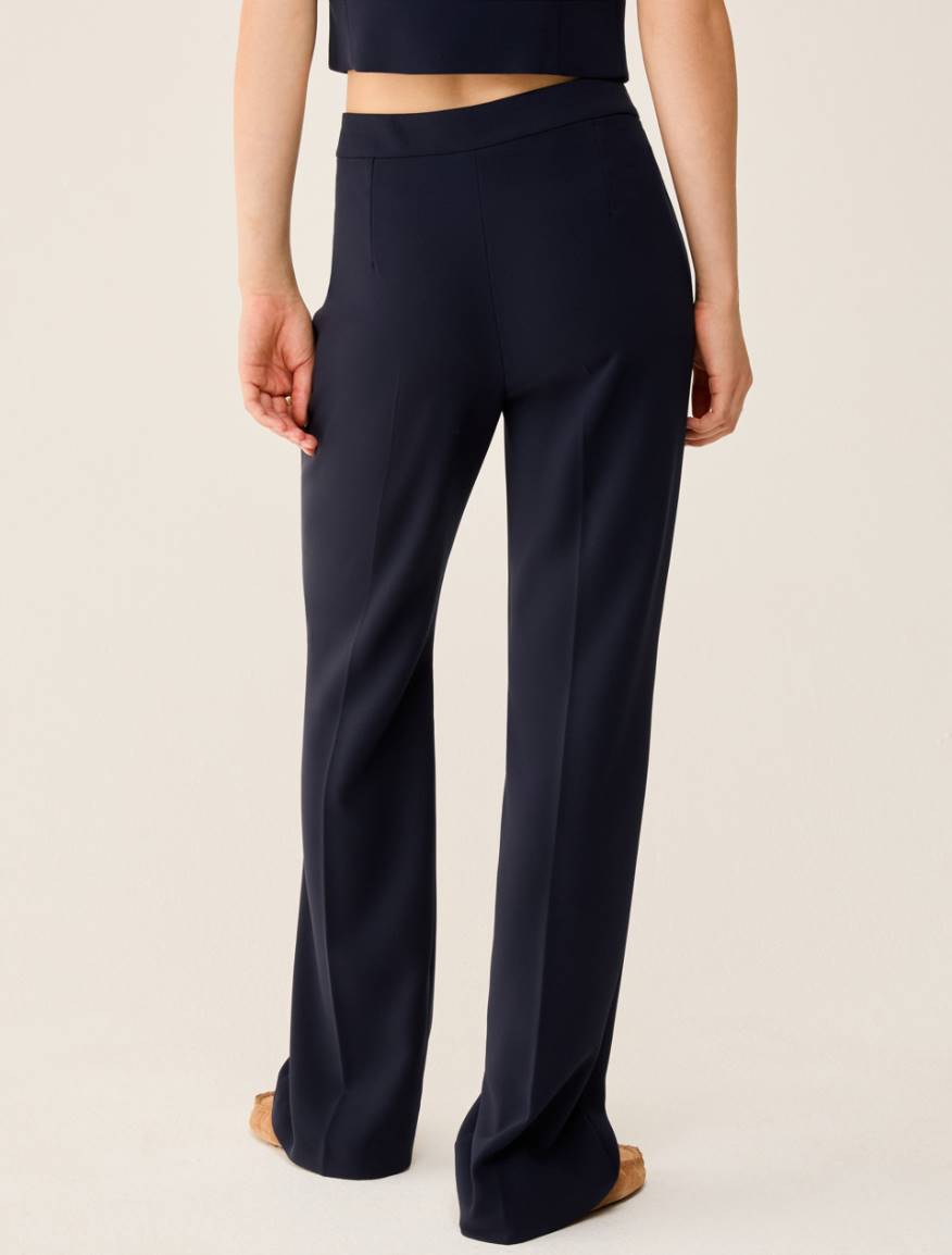 Straight-leg cady trousers - NAVY - Pennyblack - 3