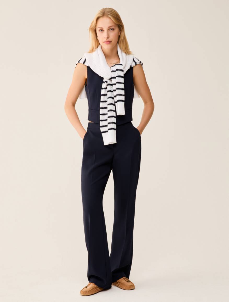 Straight-leg cady trousers - NAVY - Pennyblack - 5