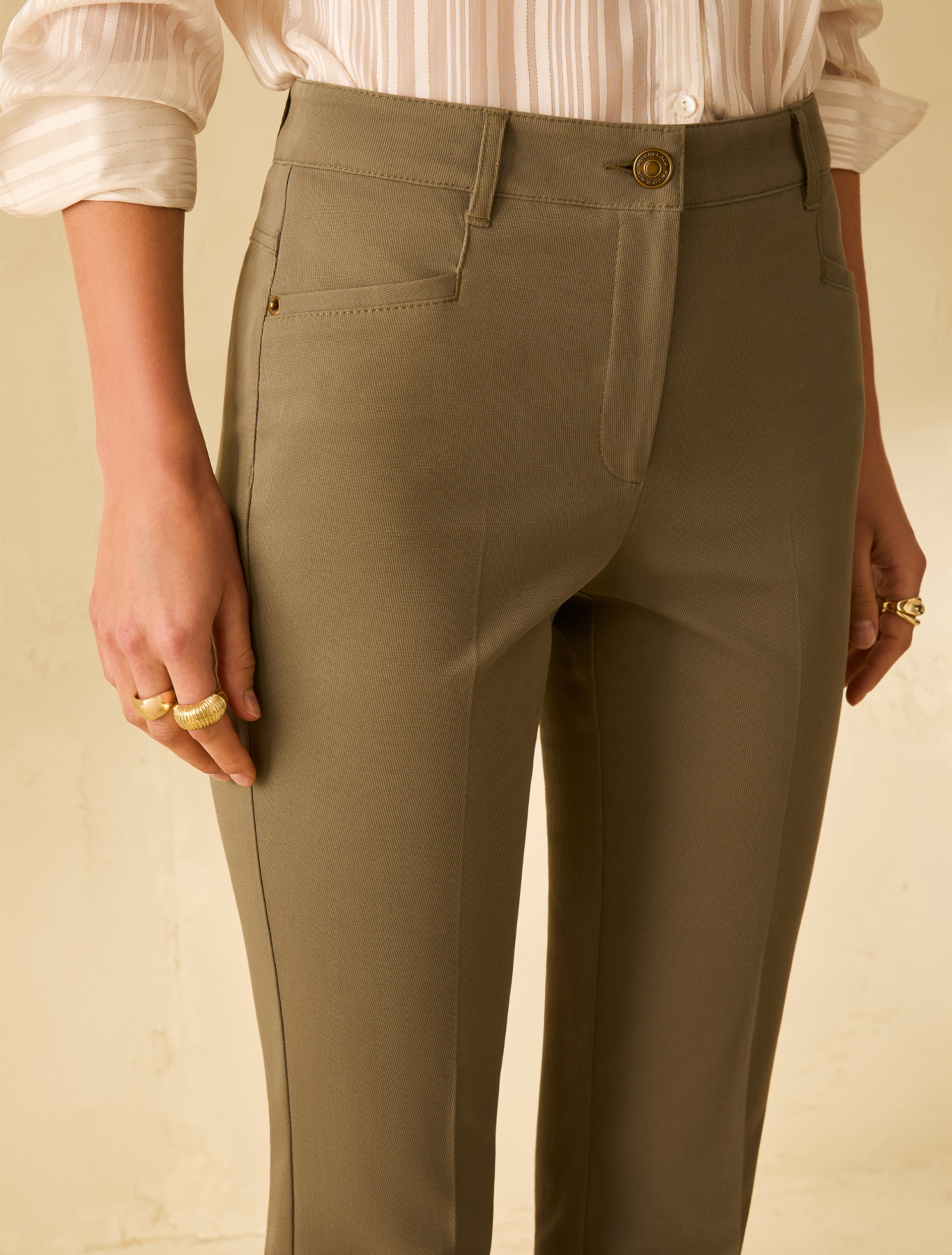 Mini-flared trousers - KAKI - pennyblack
