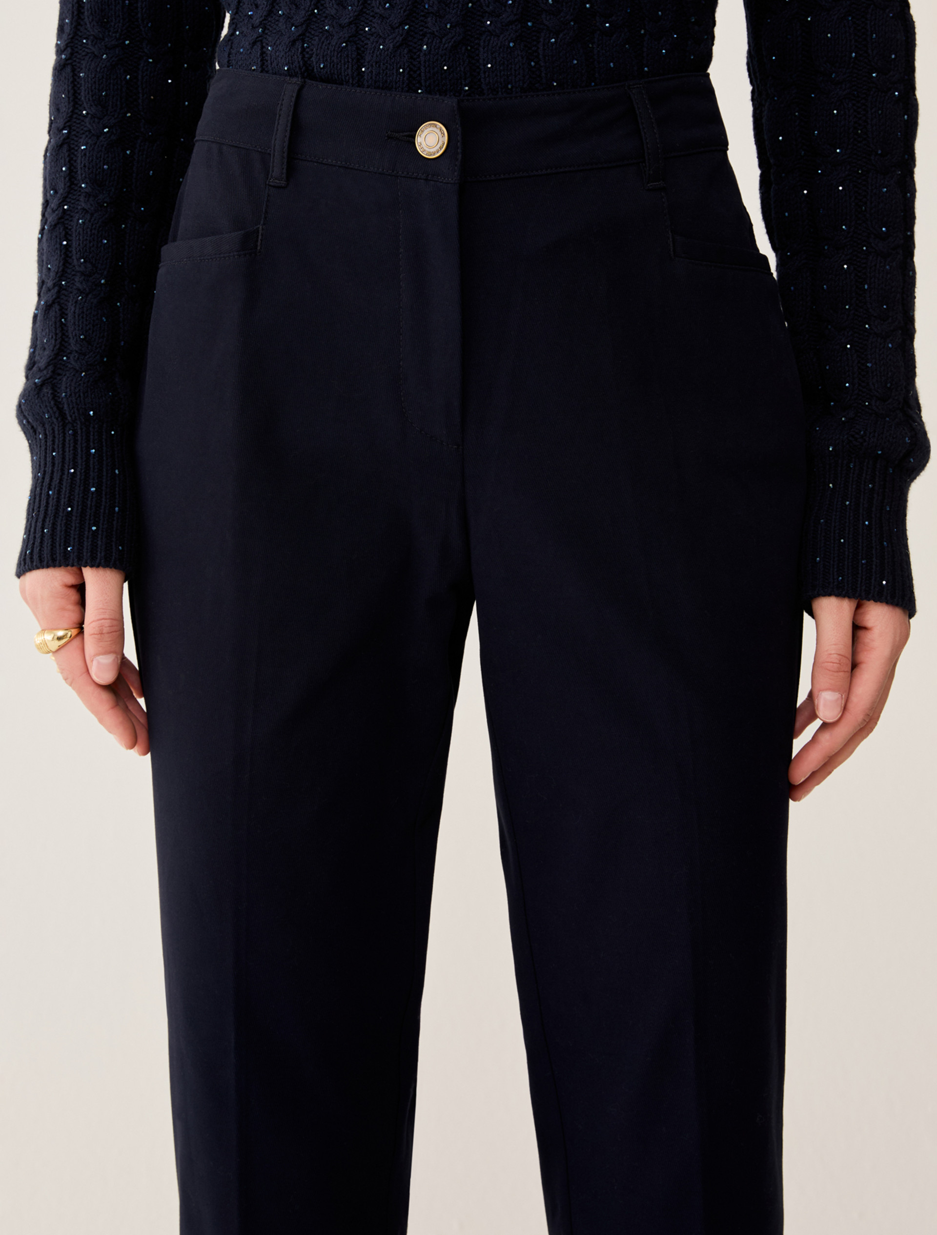 Mini-flared trousers - NAVY - pennyblack
