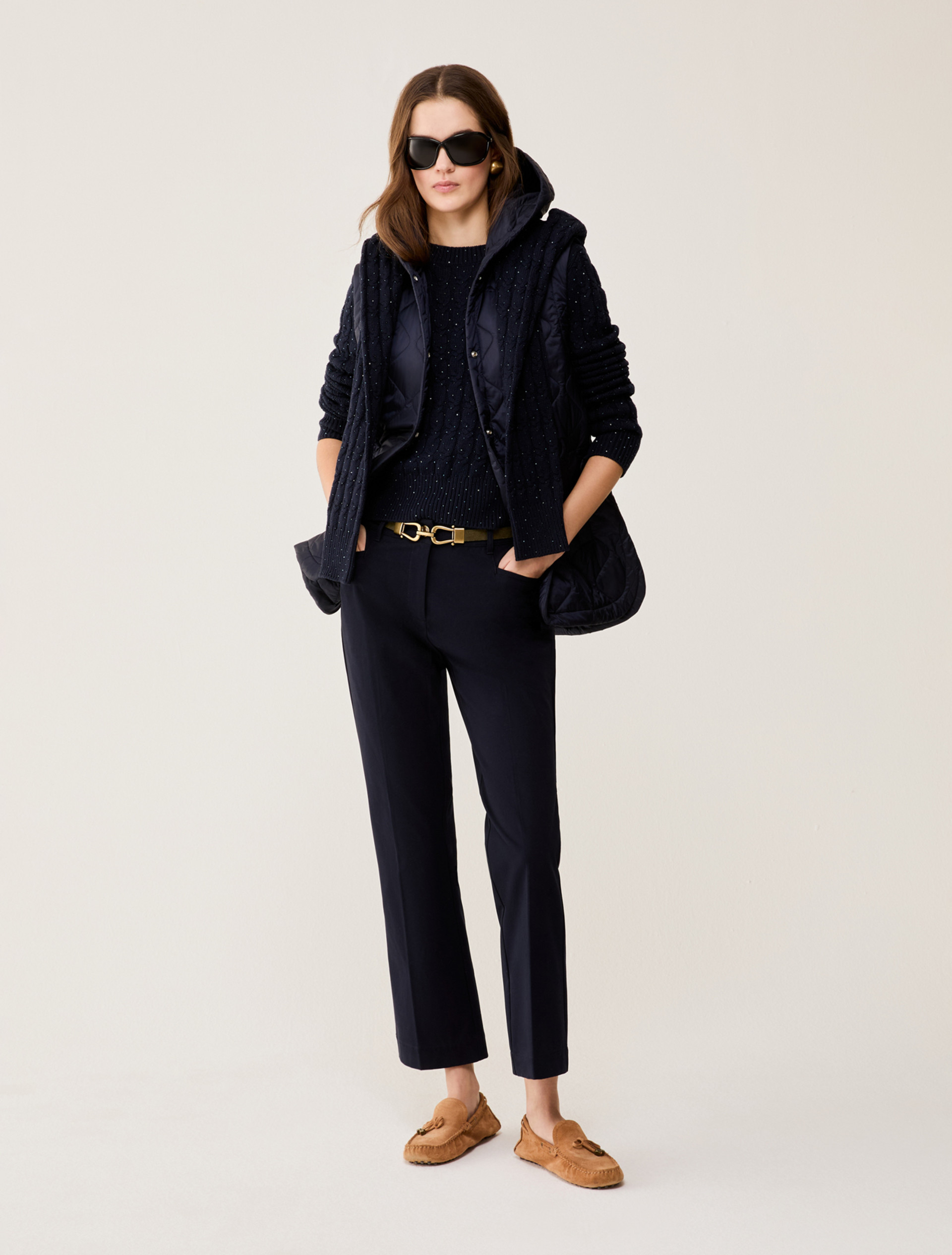 Mini-flared trousers - NAVY - pennyblack