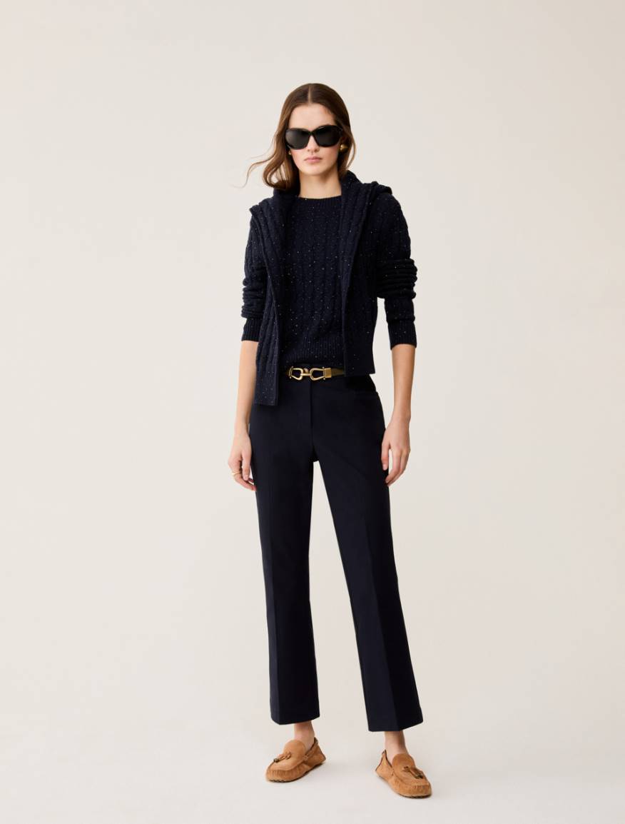 Mini-flared trousers - NAVY - Pennyblack