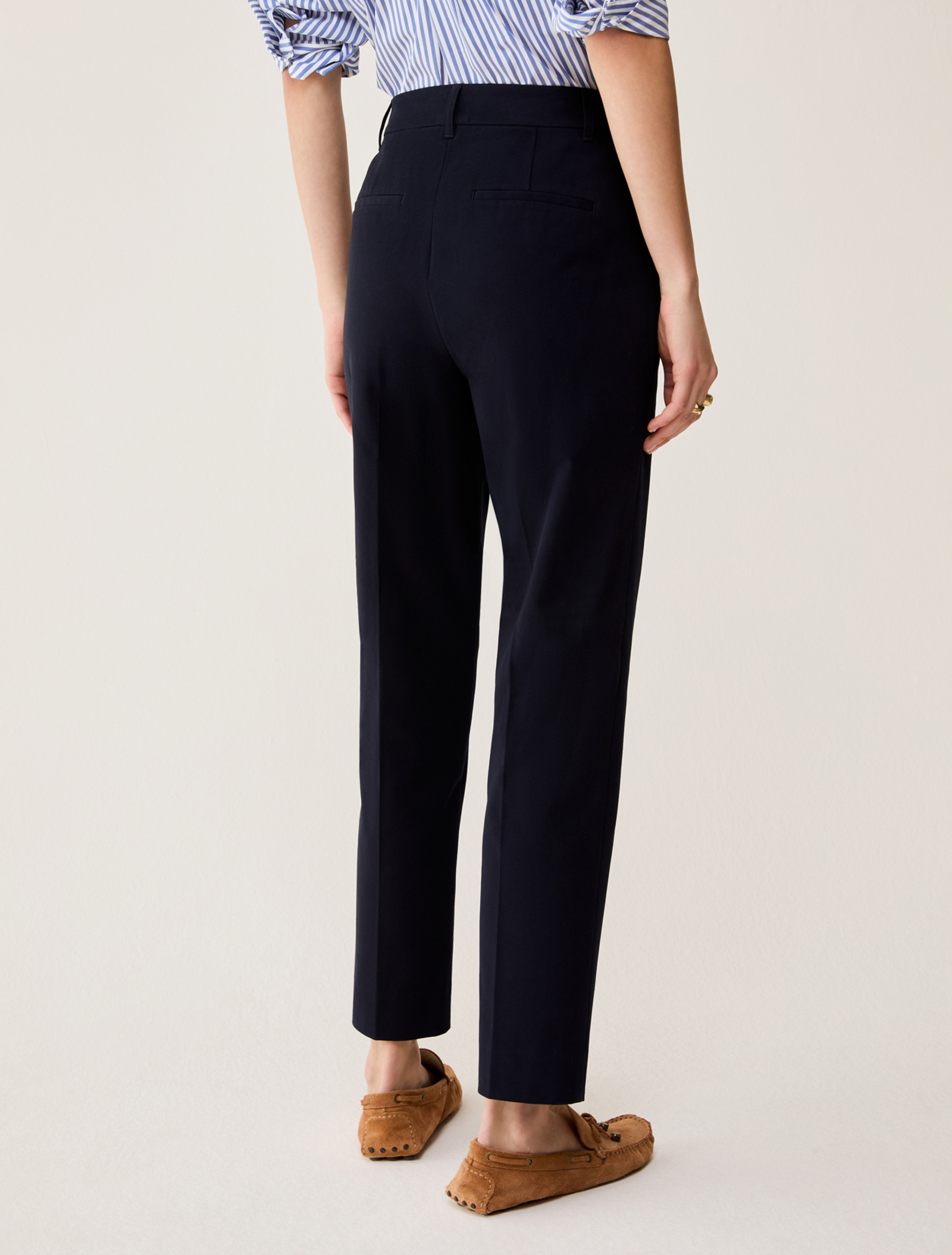 Slim-cut trousers - NAVY - pennyblack