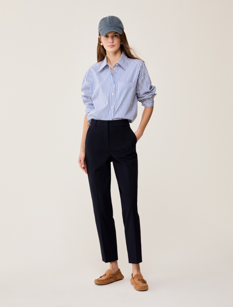 Slim-cut trousers - NAVY - pennyblack