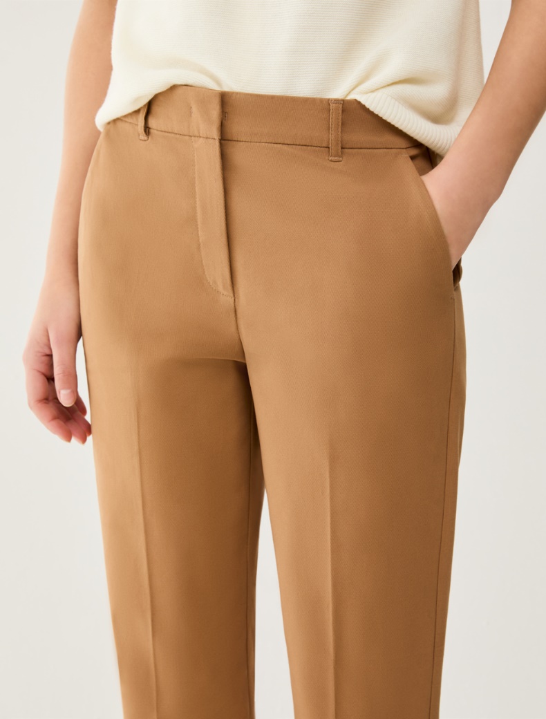 Slim-cut trousers - TOBACCO BROWN - pennyblack