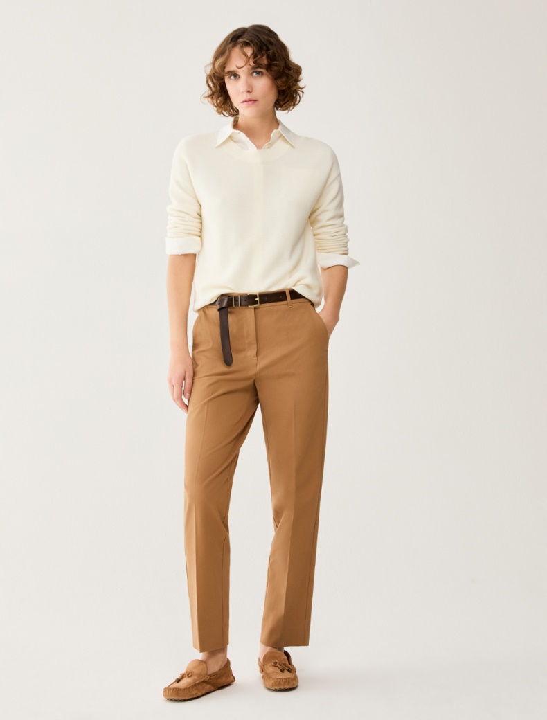 Slim-cut trousers - TOBACCO BROWN - pennyblack