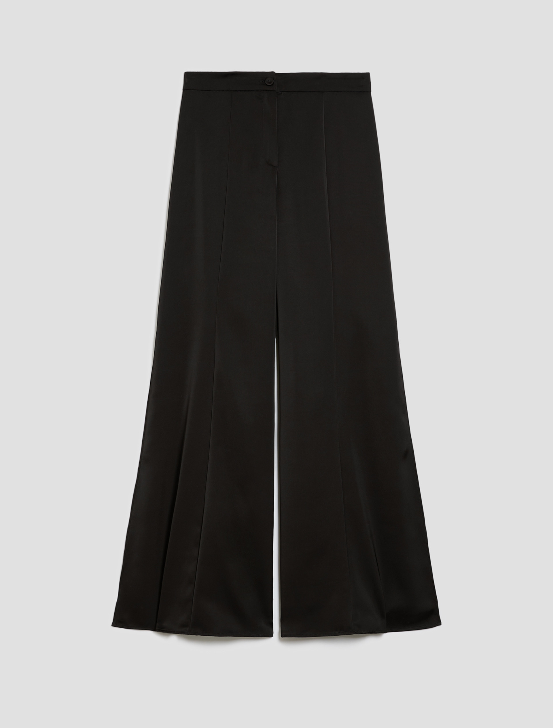 Double satin wide-leg trousers - BLACK - pennyblack