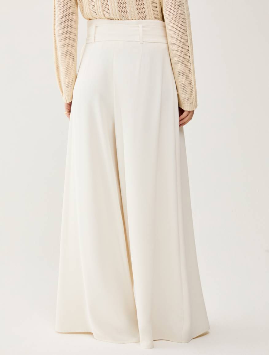 Culottes in sablé fabric - IVORY - Pennyblack - 3