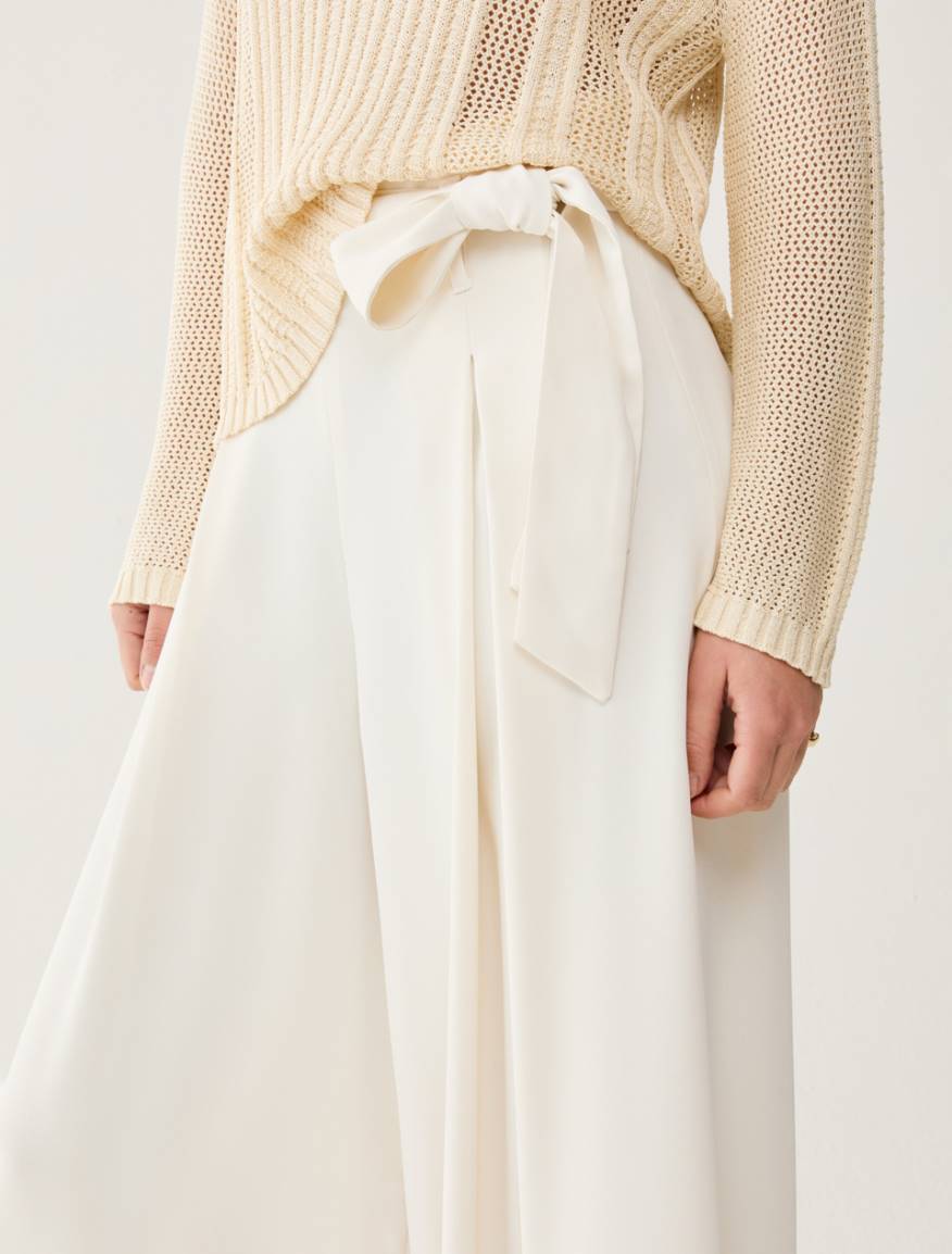 Culottes in sablé fabric - IVORY - Pennyblack - 4