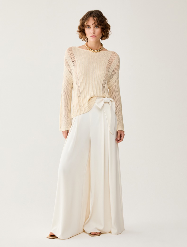 Culottes in sablé fabric - IVORY - pennyblack