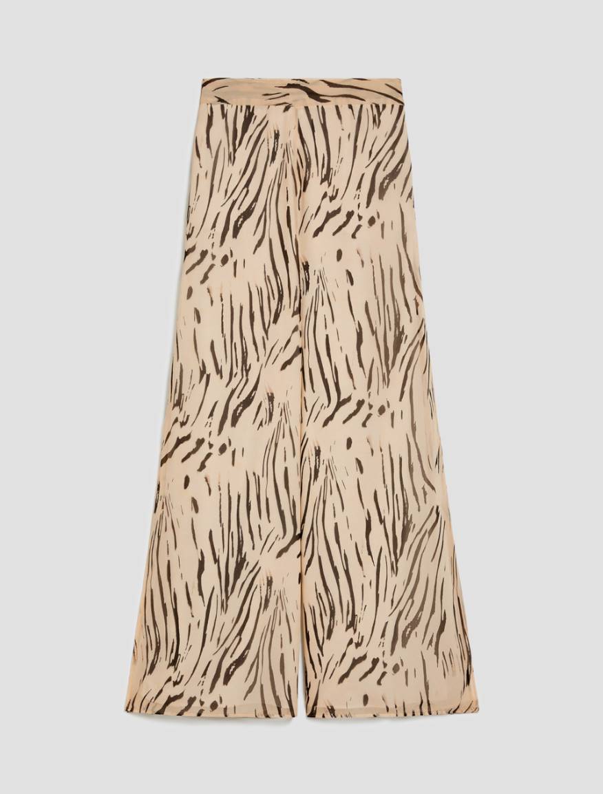 Zebra-print georgette trousers - IVORY - Pennyblack - 2