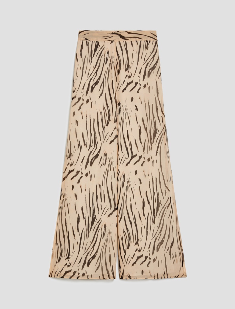 Zebra-print georgette trousers - IVORY - pennyblack
