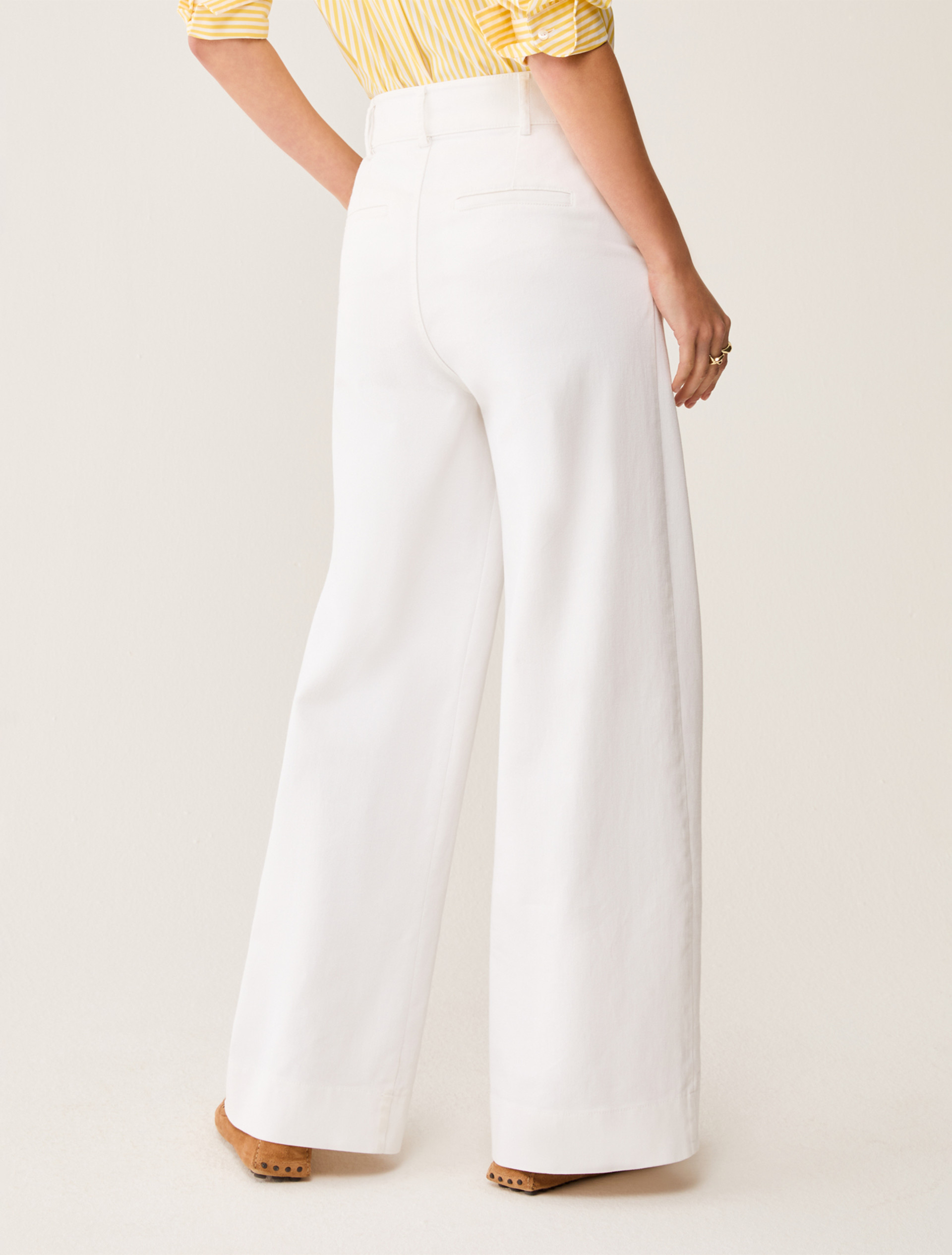 Wide-fit cotton bull denim jeans - IVORY - pennyblack