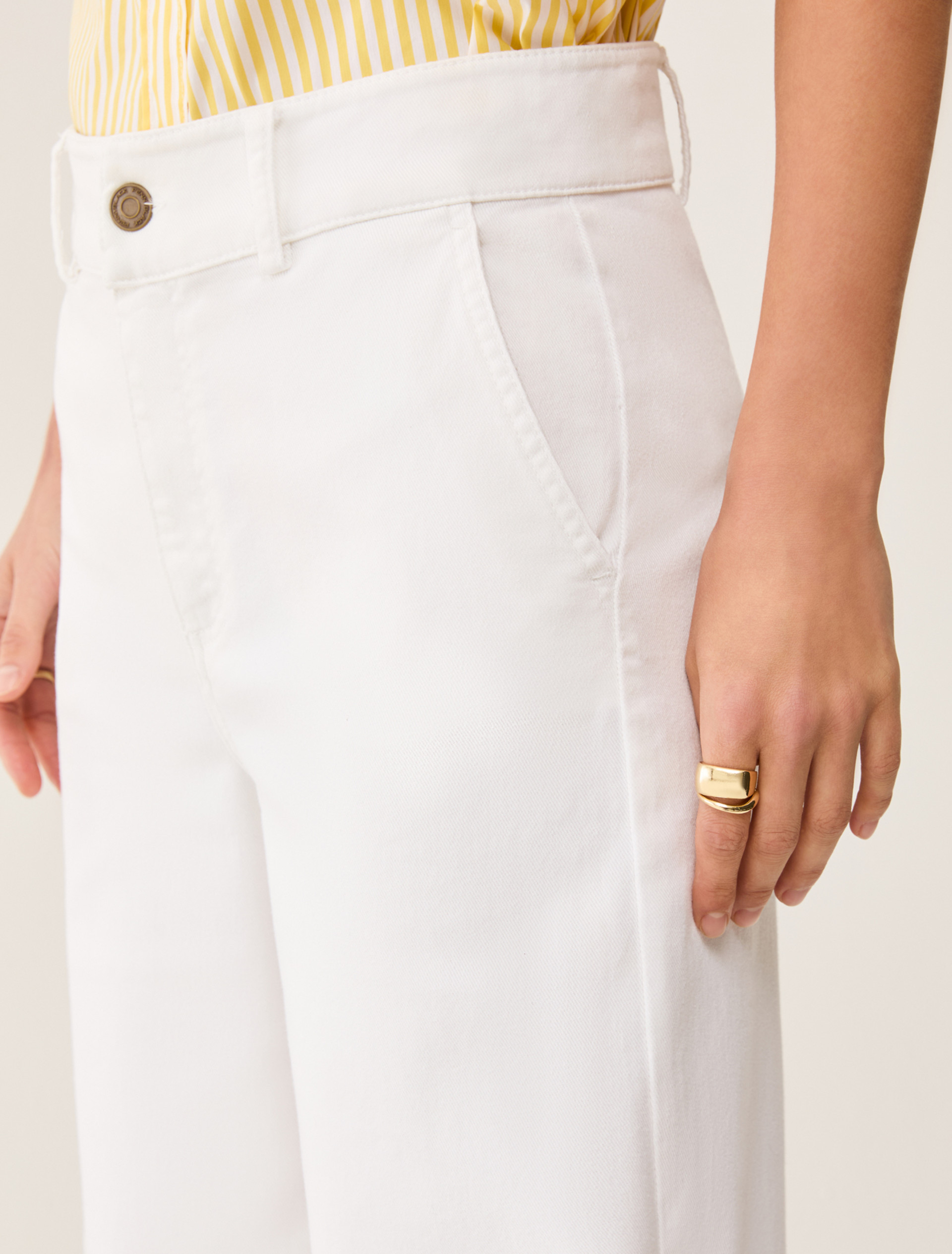 Wide-fit cotton bull denim jeans - IVORY - pennyblack