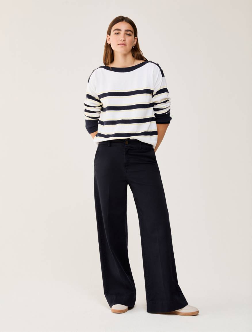 Wide-fit cotton bull denim jeans - NAVY - Pennyblack