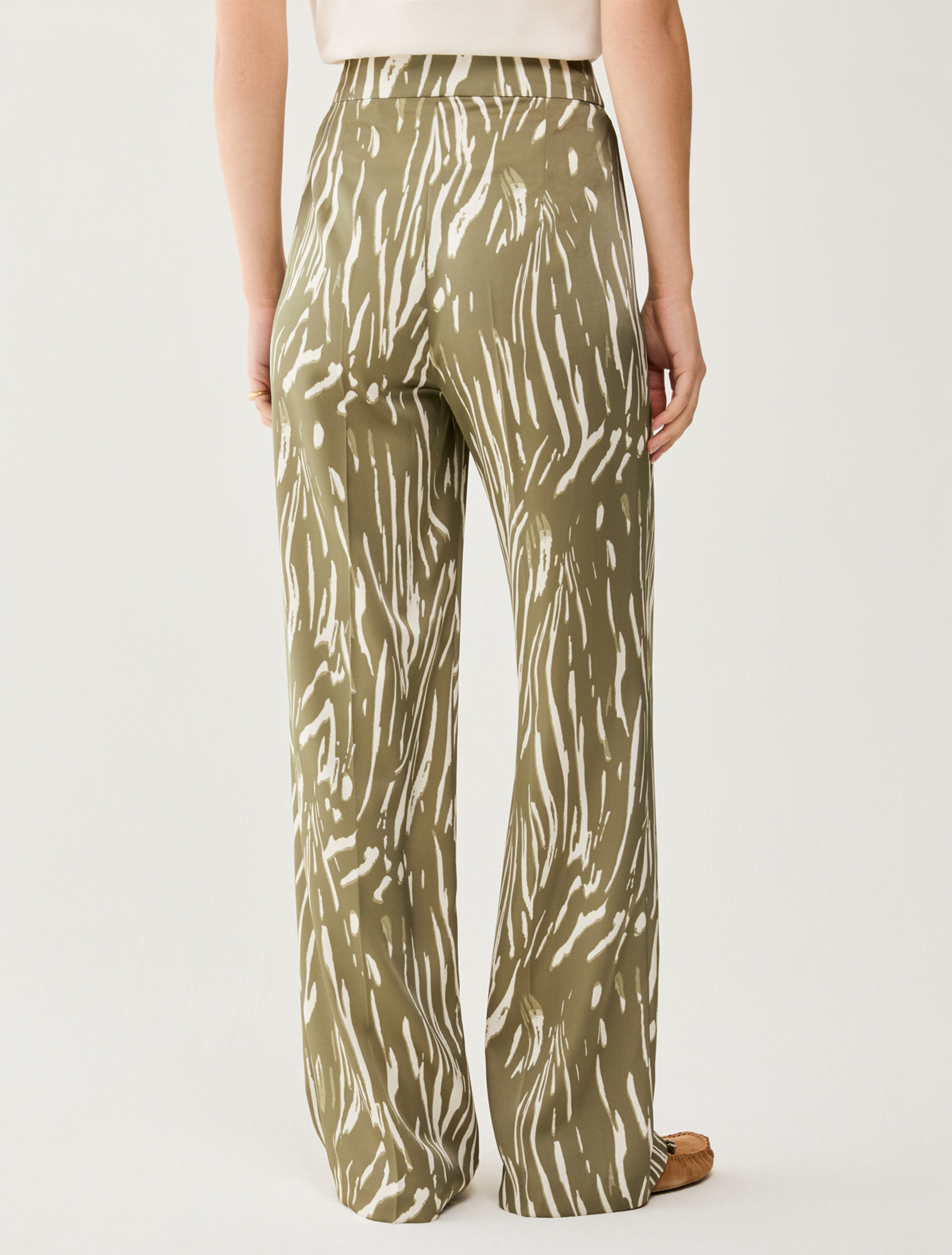 Double satin trousers - GREEN - pennyblack