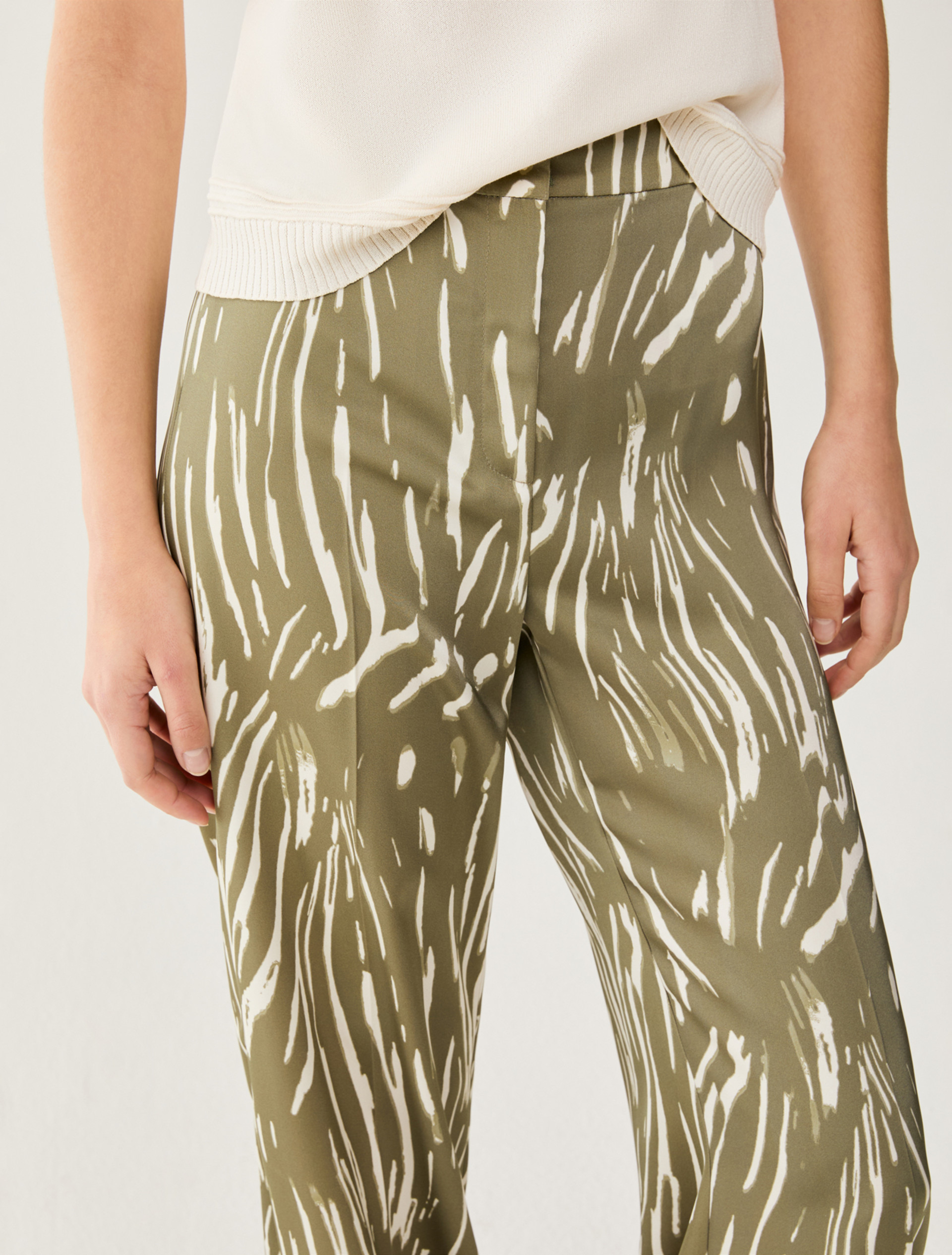 Double satin trousers - GREEN - pennyblack