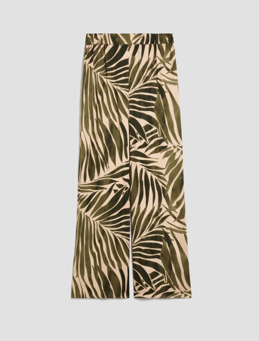 Flowing twill wide-leg trousers - BEIGE - Pennyblack - 2