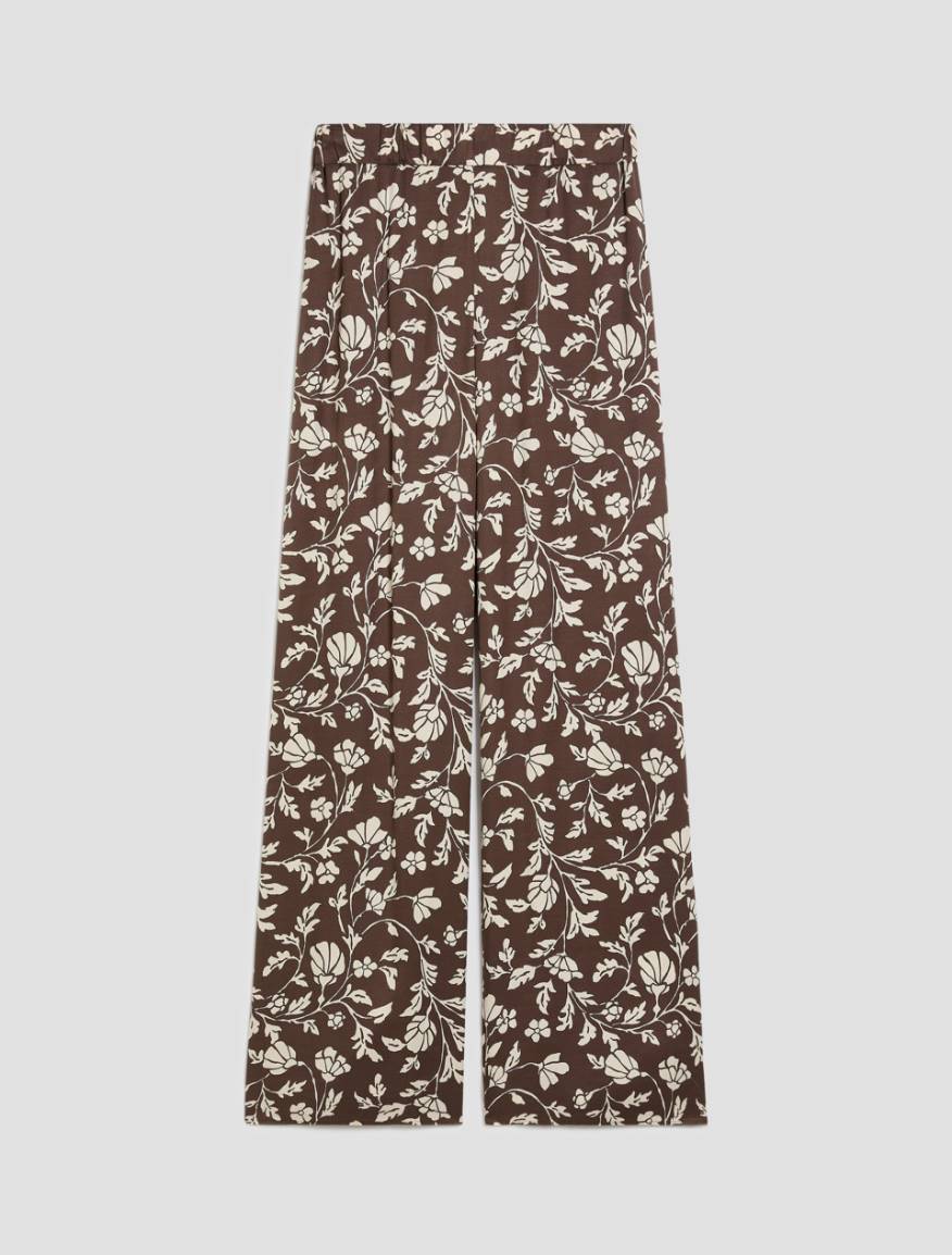 Flowing twill wide-leg trousers - CHOCOLATE - Pennyblack - 2