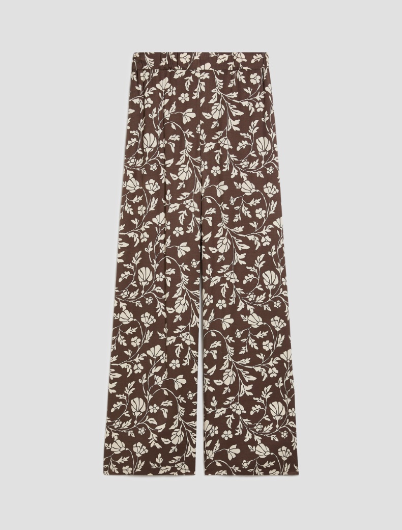 Flowing twill wide-leg trousers - CHOCOLATE - pennyblack