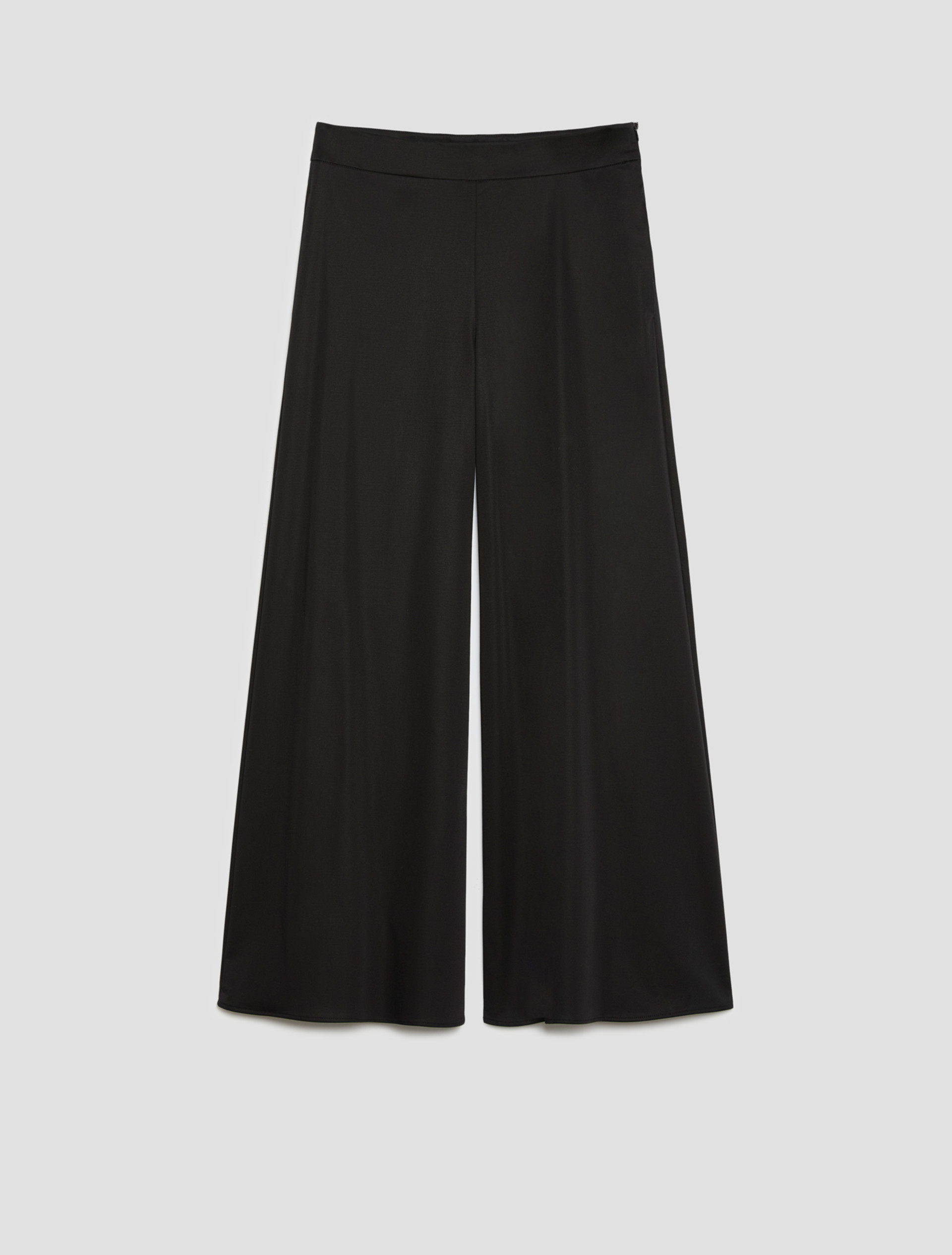 Cotton-blend wide-leg trousers - BLACK - pennyblack