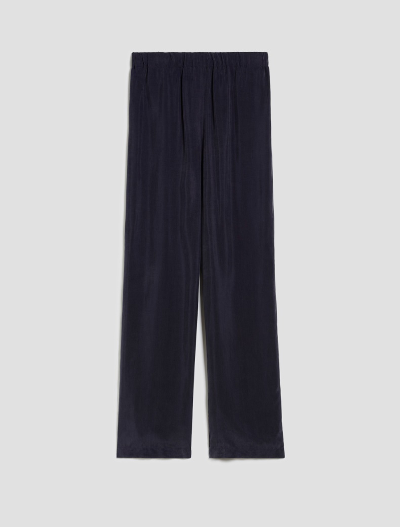 Flowing fabric wide-leg trousers - NAVY - pennyblack