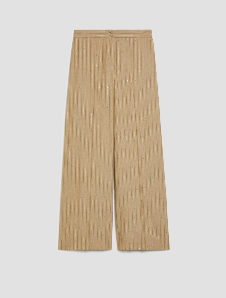 Sequinned pinstriped trousers - SAGE - Pennyblack - 2