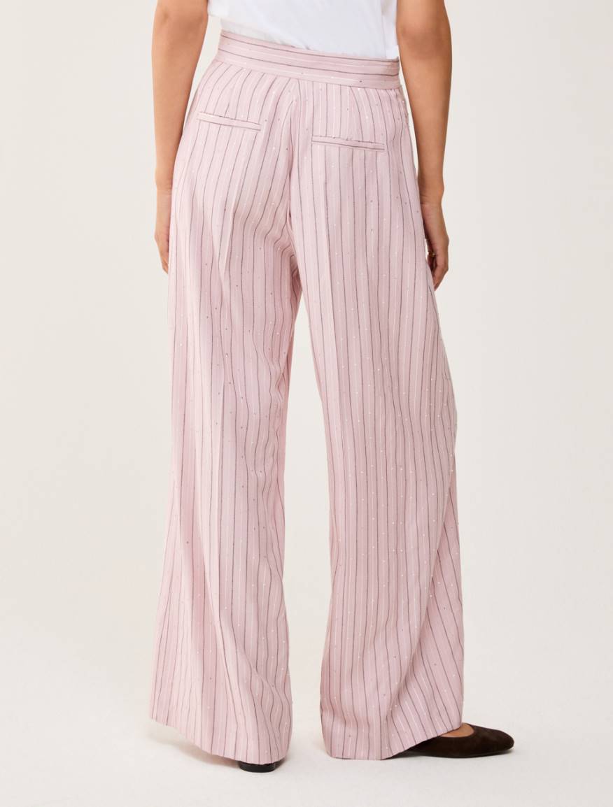 Sequinned pinstriped trousers - PINK - Pennyblack - 3