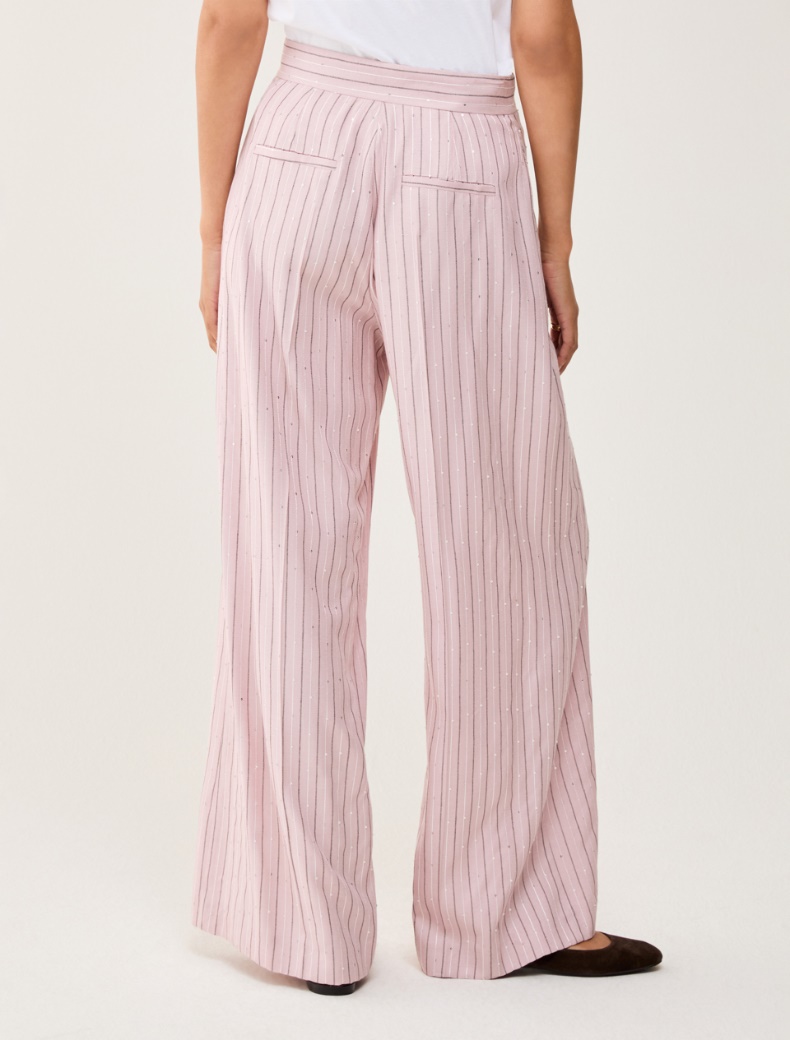 Sequinned pinstriped trousers - PINK - pennyblack