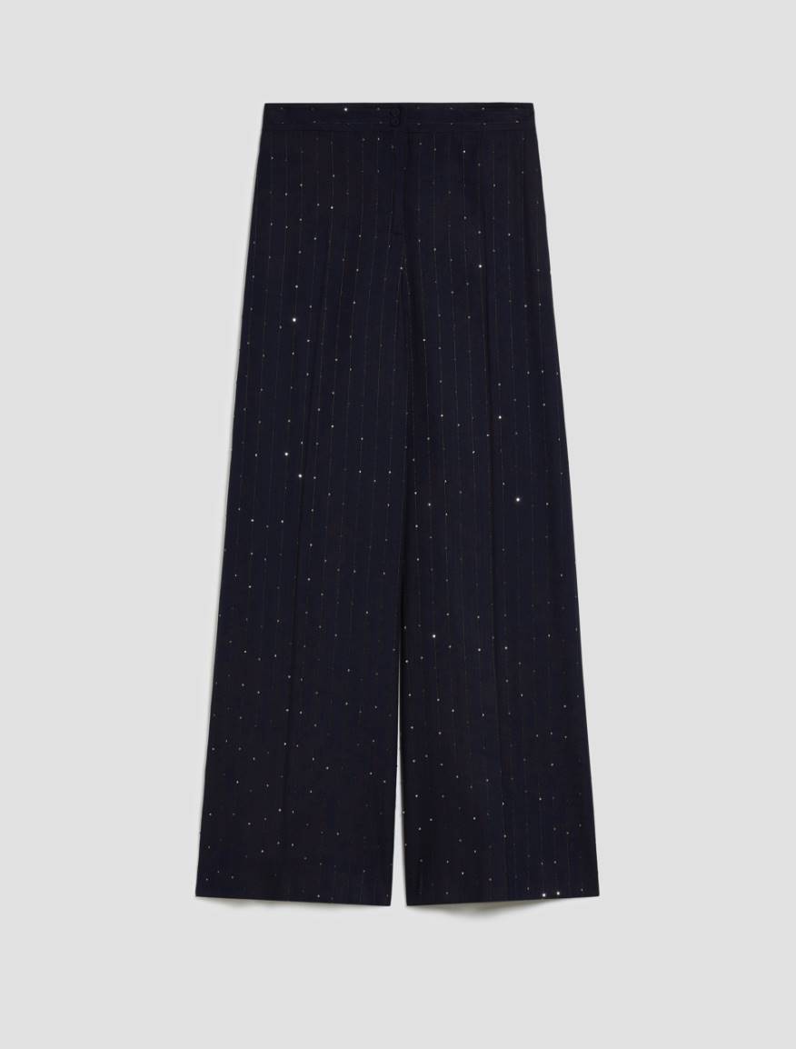Sequinned pinstriped trousers - NAVY - Pennyblack - 2