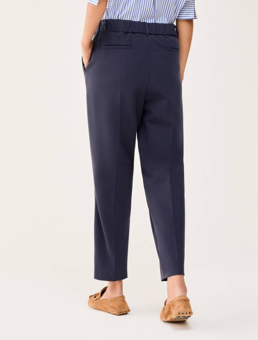 Twill carrot-fit trousers - NAVY - Pennyblack - 3