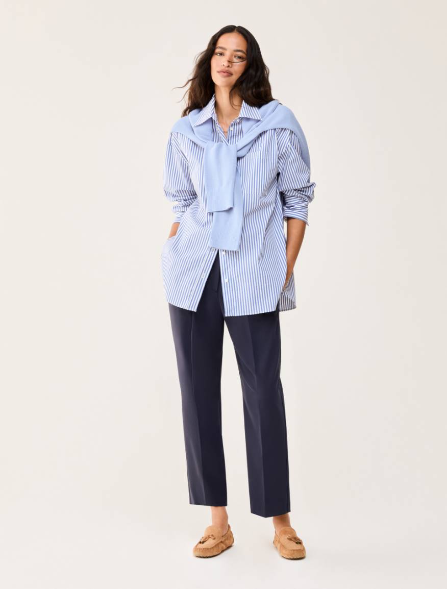 Twill carrot-fit trousers - NAVY - Pennyblack - 5