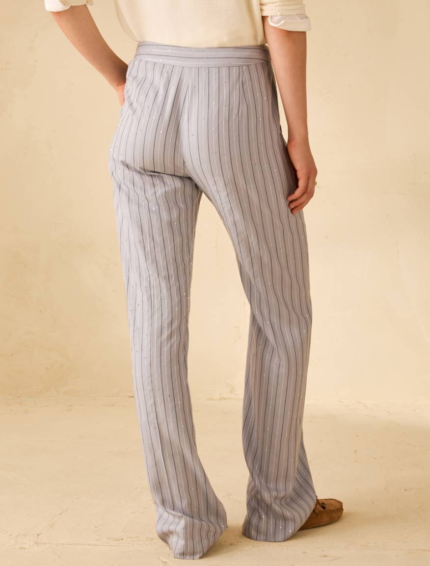 Flared sequinned trousers - LIGHT BLUE - Pennyblack - 3