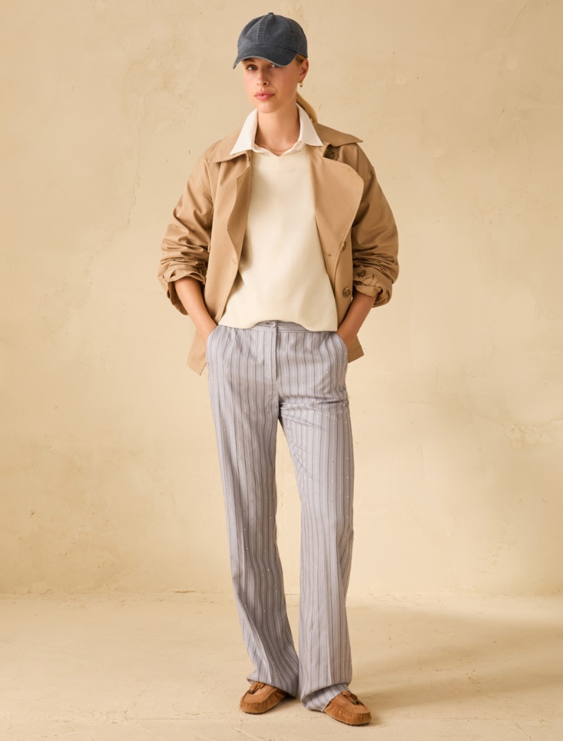 Flared sequinned trousers - LIGHT BLUE - pennyblack