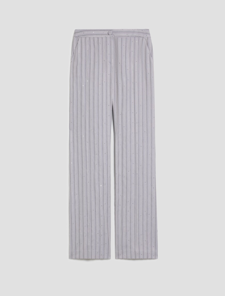 Flared sequinned trousers - LIGHT BLUE - pennyblack