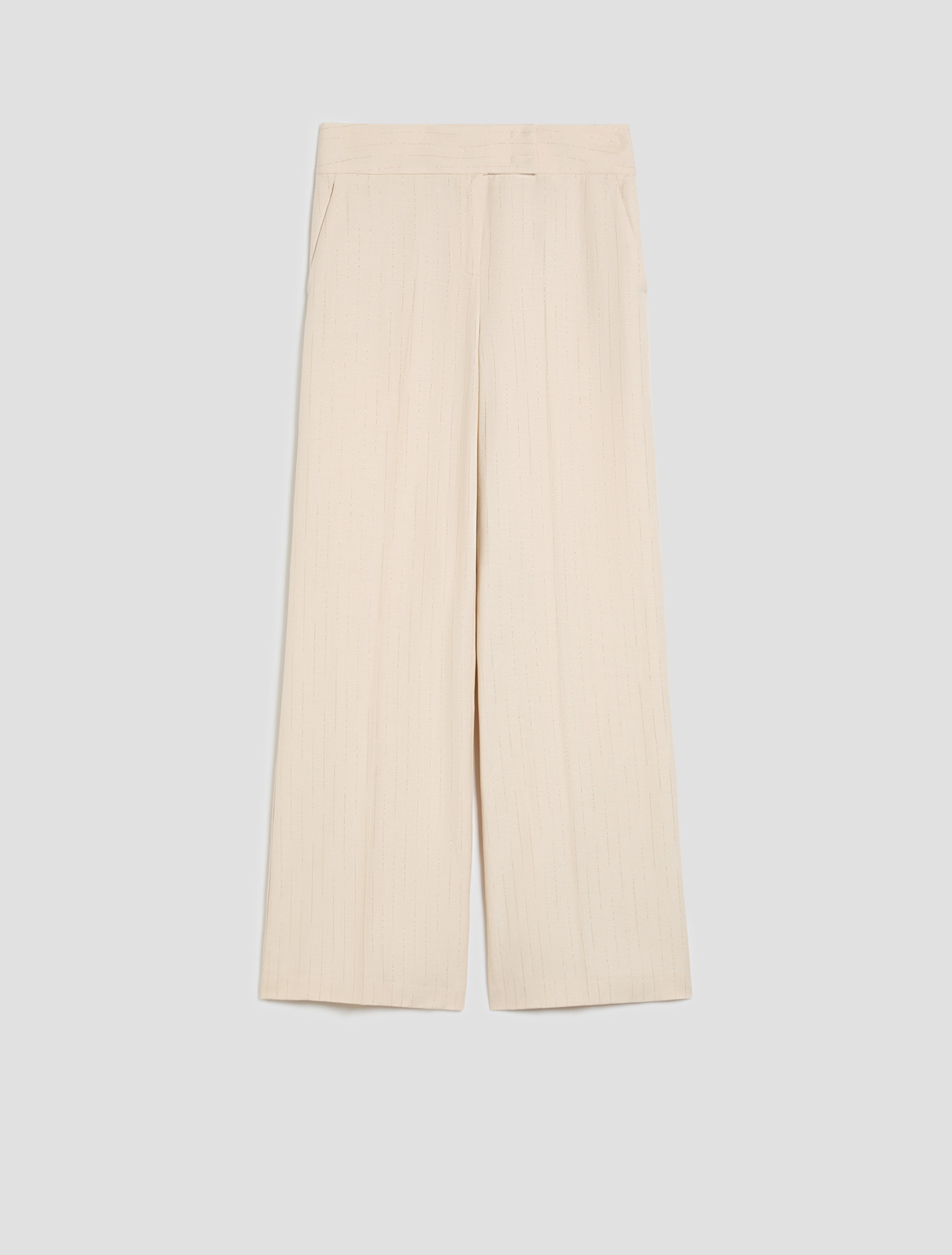 Lamé pinstriped trousers - BEIGE - pennyblack