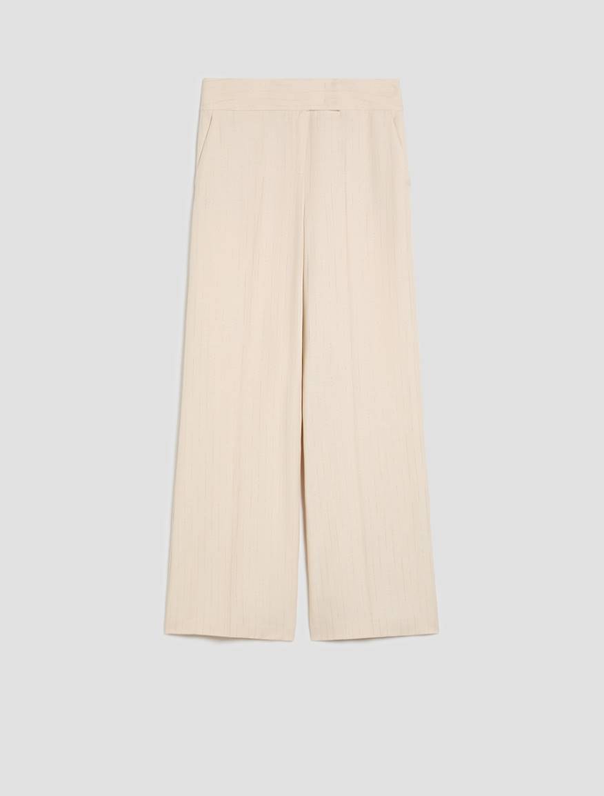 Lamé pinstriped trousers - BEIGE - Pennyblack - 2