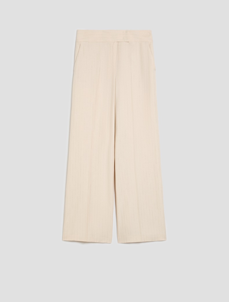 Lamé pinstriped trousers - BEIGE - pennyblack