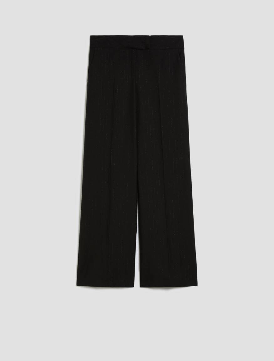 Lamé pinstriped trousers - BLACK - Pennyblack - 2