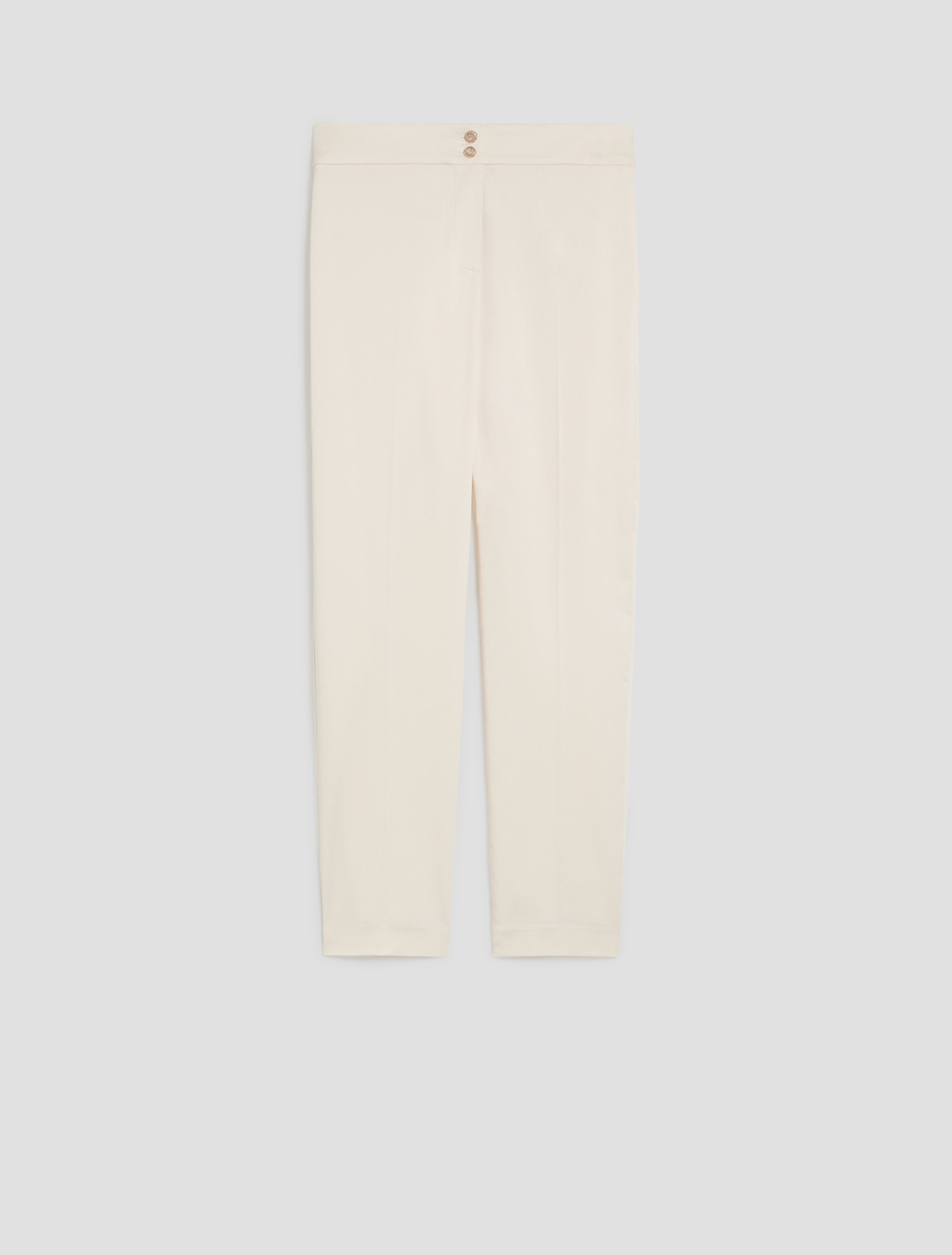 Cotton-blend slim trousers - IVORY - pennyblack