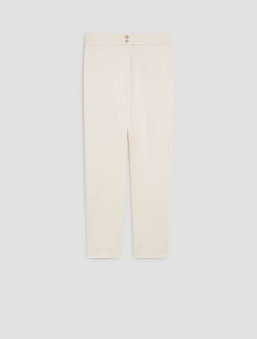 Cotton-blend slim trousers - IVORY - Pennyblack - 2