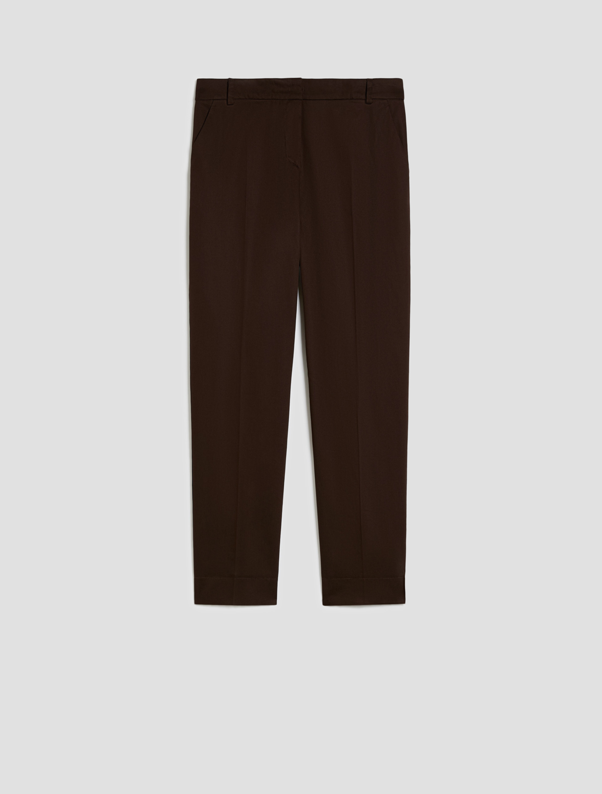 Cotton satin trousers - CHOCOLATE - pennyblack